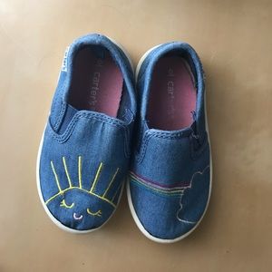 Sunshine and rainbow toddler shoes